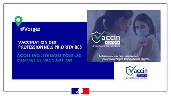 L’accès aux centres de vaccination facilité à tous les professionnels prioritaires